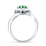 Sunflower Ring Infinity Twisted Round Cubic Zirconia 925 Sterling Silver