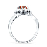 Sunflower Ring Infinity Twisted Round Cubic Zirconia 925 Sterling Silver