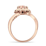 Sunflower Ring Infinity Twisted Round Cubic Zirconia 925 Sterling Silver
