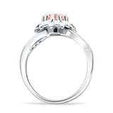 Sunflower Ring Infinity Twisted Round Cubic Zirconia 925 Sterling Silver