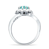 Sunflower Ring Infinity Twisted Round Cubic Zirconia 925 Sterling Silver