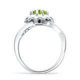 Sunflower Ring Infinity Twisted Round Cubic Zirconia 925 Sterling Silver