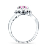 Sunflower Ring Infinity Twisted Round Cubic Zirconia 925 Sterling Silver