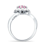 Sunflower Ring Infinity Twisted Round Cubic Zirconia 925 Sterling Silver