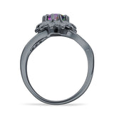 Sunflower Ring Infinity Twisted Round Cubic Zirconia 925 Sterling Silver