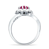 Sunflower Ring Infinity Twisted Round Cubic Zirconia 925 Sterling Silver