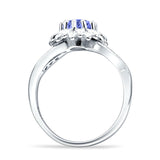 Sunflower Ring Infinity Twisted Round Cubic Zirconia 925 Sterling Silver