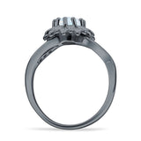 Sunflower Ring Infinity Twisted Round Cubic Zirconia 925 Sterling Silver