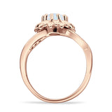 Sunflower Ring Infinity Twisted Round Cubic Zirconia 925 Sterling Silver