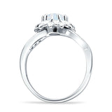 Sunflower Ring Infinity Twisted Round Cubic Zirconia 925 Sterling Silver
