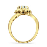 Sunflower Ring Infinity Twisted Round Cubic Zirconia 925 Sterling Silver