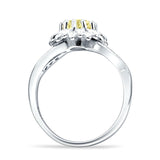 Sunflower Ring Infinity Twisted Round Cubic Zirconia 925 Sterling Silver