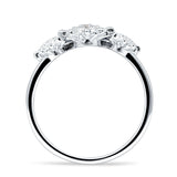 Sunflower Trio Ring Elegant Vintage Style Cubic Zirconia 925 Sterling Silver