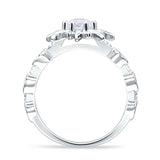 Sun Ring Round Cubic Zirconia 925 Sterling Silver