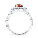 Sun Ring Round Cubic Zirconia 925 Sterling Silver