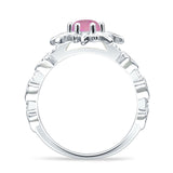 Sun Ring Round Cubic Zirconia 925 Sterling Silver