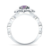 Sun Ring Round Cubic Zirconia 925 Sterling Silver