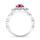 Sun Ring Round Cubic Zirconia 925 Sterling Silver