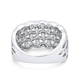 Half Eternity Fashion Band Ring Round Simulated CZ 925 Sterling Silver