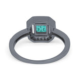 Halo Accent Engagement Ring Simulated Cubic Zirconia 925 Sterling Silver
