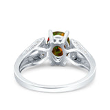 Oval Art Deco Wedding Engagement Ring Simulated Cubic Zirconia 925 Sterling Silver