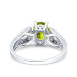 Oval Art Deco Wedding Engagement Ring Simulated Cubic Zirconia 925 Sterling Silver