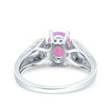 Oval Art Deco Wedding Engagement Ring Simulated Cubic Zirconia 925 Sterling Silver
