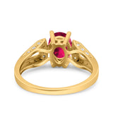 Oval Art Deco Wedding Engagement Ring Simulated Cubic Zirconia 925 Sterling Silver