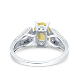 Oval Art Deco Wedding Engagement Ring Simulated Cubic Zirconia 925 Sterling Silver