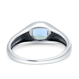 New Signet Wedding Engagement Ring Cushion Cut Simulated Cubic Zirconia Stone 925 Sterling Silver