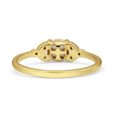 Art Deco Wedding Round Simulated White Pearl Engagement Ring 925 Sterling Silver