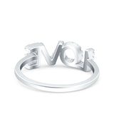 Love Ring Wedding Engagement Eternity Band Simulated Cubic Zirconia 925 Sterling Silver (6mm)