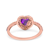 Heart Art Deco Multi Color Wedding Bridal Ring Simulated Cubic Zirconia 925 Sterling Silver