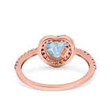Heart Art Deco Multi Color Wedding Bridal Ring Simulated Cubic Zirconia 925 Sterling Silver