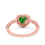 Heart Art Deco Multi Color Wedding Bridal Ring Simulated Cubic Zirconia 925 Sterling Silver