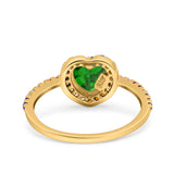 Heart Art Deco Multi Color Wedding Bridal Ring Simulated Cubic Zirconia 925 Sterling Silver