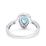 Pear Art Deco Multi Color Wedding Bridal Ring Simulated Cubic Zirconia 925 Sterling Silver