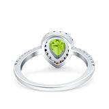 Pear Art Deco Multi Color Wedding Bridal Ring Simulated Cubic Zirconia 925 Sterling Silver