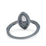 Marquise Art Deco MultiColor Wedding Bridal Ring Simulated Cubic Zirconia 925 Sterling Silver
