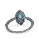 Marquise Art Deco MultiColor Wedding Bridal Ring Simulated Cubic Zirconia 925 Sterling Silver