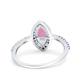 Marquise Art Deco MultiColor Wedding Bridal Ring Simulated Cubic Zirconia 925 Sterling Silver