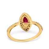 Marquise Art Deco MultiColor Wedding Bridal Ring Simulated Cubic Zirconia 925 Sterling Silver