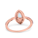 Marquise Art Deco MultiColor Wedding Bridal Ring Simulated Cubic Zirconia 925 Sterling Silver