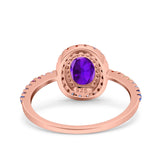 Oval Art Deco Multiple Color Wedding Bridal Ring Simulated Cubic Zirconia 925 Sterling Silver