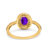 Oval Art Deco Multiple Color Wedding Bridal Ring Simulated Cubic Zirconia 925 Sterling Silver