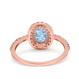 Oval Art Deco Multiple Color Wedding Bridal Ring Simulated Cubic Zirconia 925 Sterling Silver