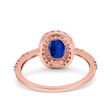 Oval Art Deco Multiple Color Wedding Bridal Ring Simulated Cubic Zirconia 925 Sterling Silver