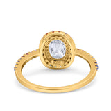 Oval Art Deco Multiple Color Wedding Bridal Ring Simulated Cubic Zirconia 925 Sterling Silver