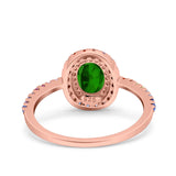Oval Art Deco Multiple Color Wedding Bridal Ring Simulated Cubic Zirconia 925 Sterling Silver