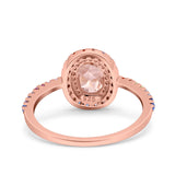 Oval Art Deco Multiple Color Wedding Bridal Ring Simulated Cubic Zirconia 925 Sterling Silver